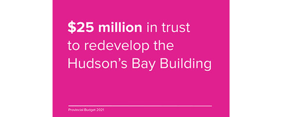 25M in trust to redevelop the Hudson's Bay Building