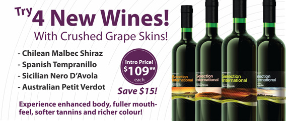 Try 4 New Wines! With Crushed Grape Skins!